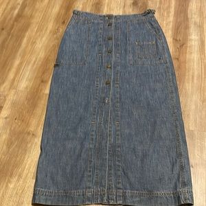 Light denim midi skirt